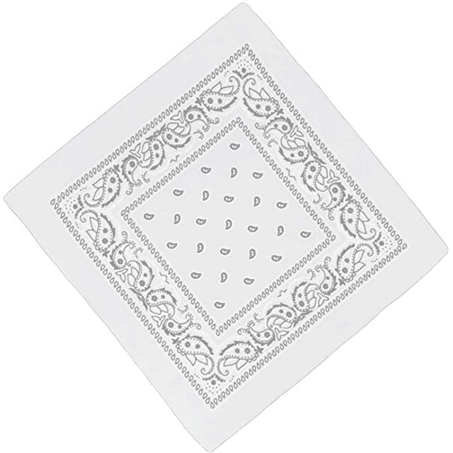 3 Pieces Bandana Headscarf Neckerchief Nicki Scarf Biker Cloth Motorcycle Cloth Different Colors Paisley Pattern, White