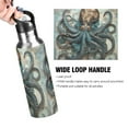 thumbnail image 4 of Octopus Map Sports Water Bottle with Straw Lid Insulated Stainless Steel Leak Proof BPA Free Thermal Mug with Handle for Gym Yoga Cycling Camping, 4 of 8