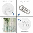 thumbnail image 4 of Spring Green Leaves Shower Curtain, Waterproof Shower Curtains for Bathroom, Japanese Koi Fish Birds Vintage Washable Fabric Bathtub Curtain Set Bath Decor with 12 Hooks Extra Long 72"x96", 4 of 8