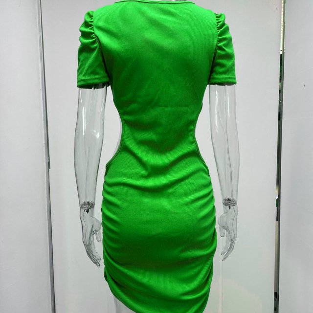 Cut Out Waist Dress, Hip Wrap Women Short Dress Breathable For Daily Wear ANGGREK Otros