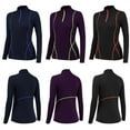 thumbnail image 4 of New Women's Autumn And Winter Plus Velvet Long-sleeved Yoga Sportswear Fitness Running Slim Top Half Zipper Sweater Women T-shirt, 4 of 8