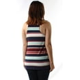 thumbnail image 2 of Almost Famous Womens Striped Hi-Lo Tank Top, Blue, Juniors, X-Large, 2 of 2