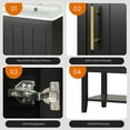 thumbnail image 5 of Euroco 20" Bathroom Vanity with Sink, Bathroom Cabinet with Soft Closing Door, Storage Rack and Open Shelf, Black, 5 of 9