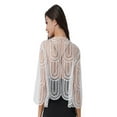 thumbnail image 2 of YiZYiF Womens Sequins Lace Hollow Cardigan Wedding Party Bolero Shrug, 2 of 5