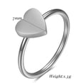 thumbnail image 2 of PAURO Initial Rings for Women Heart Letter A-Z Silver Gold Plated Stainless Steel Dainty Alphabet Letter K Cute Statement Personalized Simple Jewelry Silver O Size 9, 2 of 3