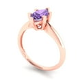 thumbnail image 2 of 1 ct Marquise Cut Simulated Alexandrite Solitaire 18K Rose Gold Womens Engagement Ring, 2 of 5