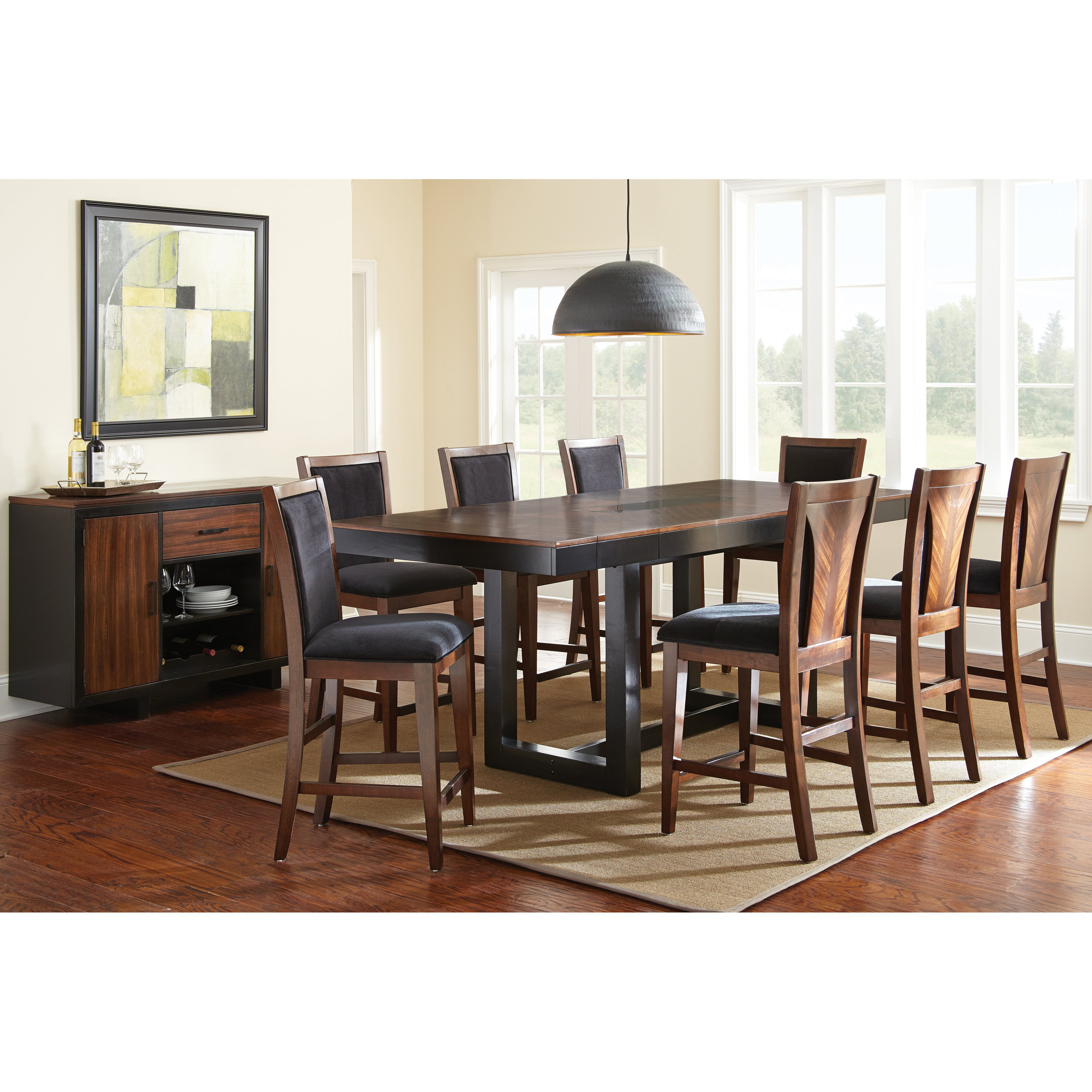 Steve Silver Julian 9 Piece Counter Height Dining Table Set With