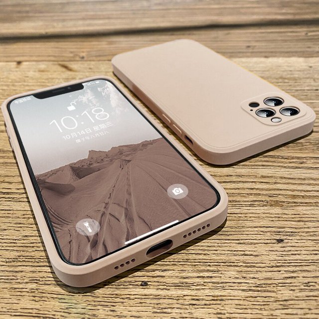 Funda de teléfono de silicona líquida cuadrada oficial para iPhone 11 12 13 Pro Max Mini X XR XS Max 7 8 Plus SE2 cubierta de protección de lente completa Tan Jianjun unisex