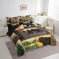 thumbnail image 3 of Erosebridal Bear Silhouette Bedding Twin Size,Jungle Animal Bed Set,Tropical Botanical Tree Bedding Sets Twin Size,Microfiber Bedroom Decor Reversible,7pcs, 3 of 6