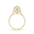 thumbnail image 2 of ANGARA Golden South Sea Cultured Pearl and Diamond Halo Ring in 14K Yellow Gold for Women | June Birthstone Jewelry for Her, 2 of 8