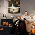 thumbnail image 6 of Halloween Cozy Flannel Throw Blanket 70x100cm, Soft Reversible Blanket for Couch Sofa, Seasonal Fall Decor, Lightweight Warm Nap Blanket for Adults, Kids, Machine Washable, 6 of 9