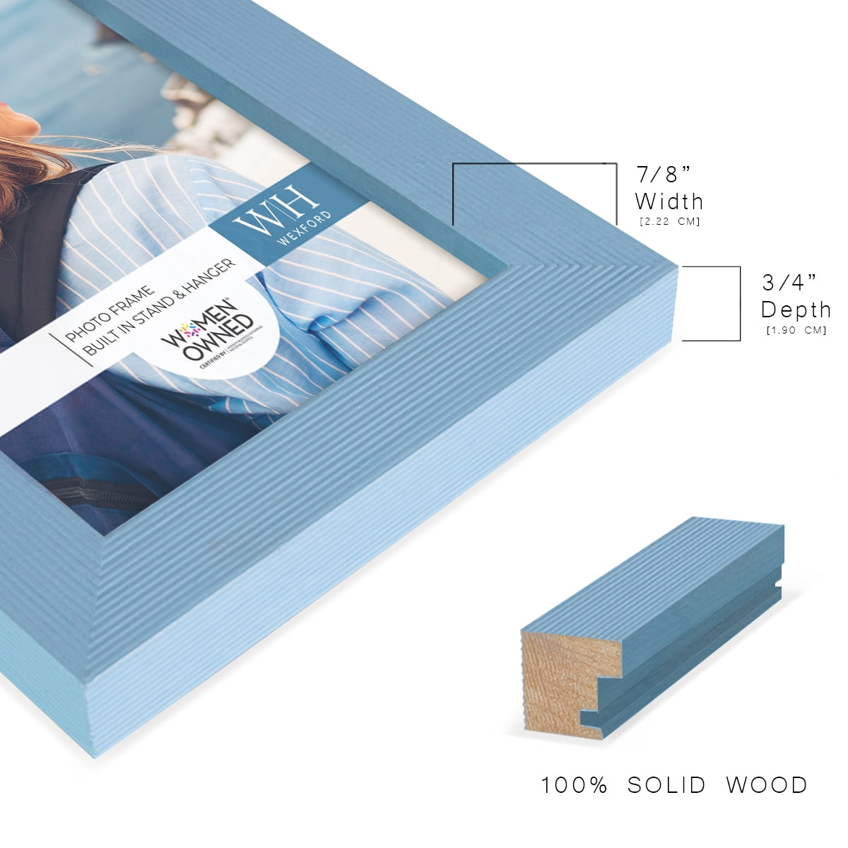 Wexford Home Textured 3.5" x 5" Blue Picture Frame (Set of 6)