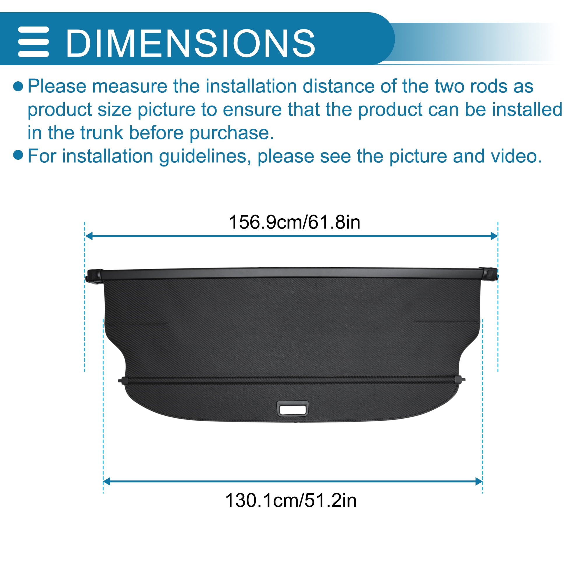 Unique Bargains Retractable Cargo Cover for GMC for Hummer EV Rear Trunk Luggage