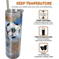 thumbnail image 5 of 20 Oz Soccer Print Skinny Insulated Stainless Steel Tumblers With Straw & Lid Metal Double Wall Vacuum Travel Coffee Mug Gift For Soccer Fans, 5 of 7