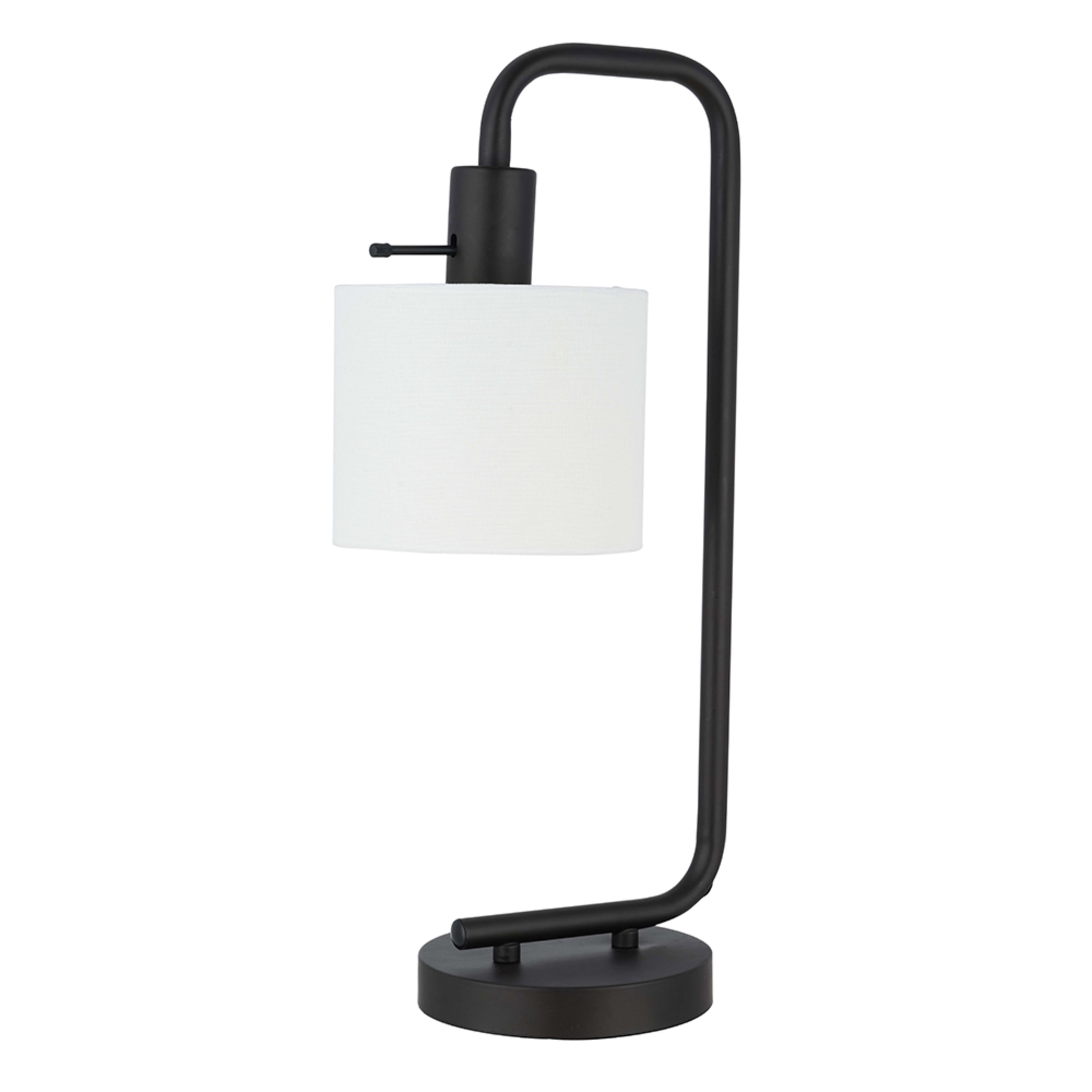 Cresswell Lighting 19" Transitional Metal Down Bridge Table Lamp, Dark