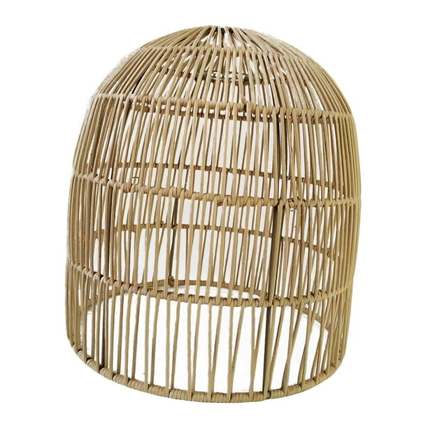 Pantalla de lámpara colgante de ratán tejido, pantalla minimalista hecha a mano. 25cmx26cm