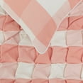 thumbnail image 3 of King / Queen / Twin Peach Pink Decorative CA King 86"x18" Bed Runner WITH Pillow Cover, Textured & Buffalo Checks Bed Scarf on Cotton fabric - Buffalo Plaid Peach, 3 of 5