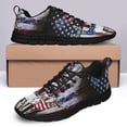 thumbnail image 4 of Deer Patriotic American Flag Running Shoes Sneakers Mesh Black Size 10, 4 of 5