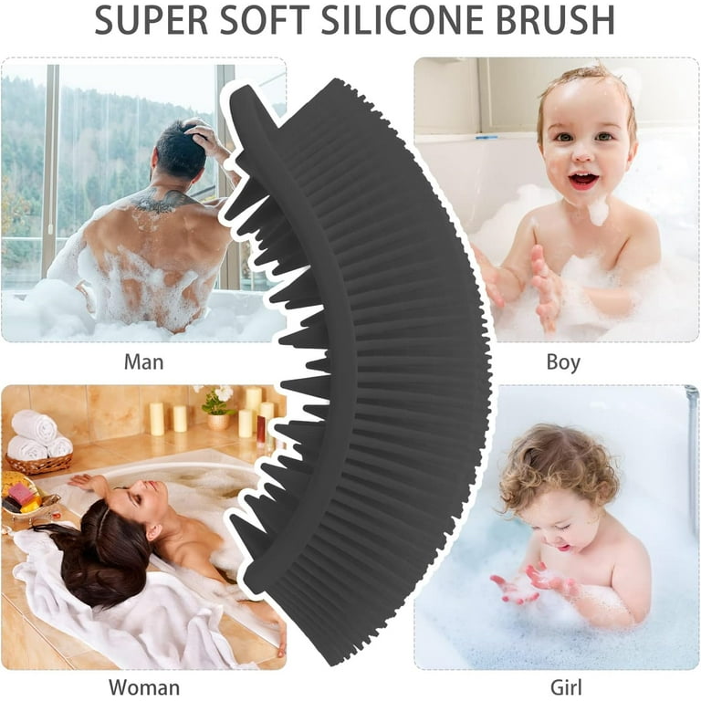 2 Pack Silicone Body Scrubber, 2 in 1 Bath and Shampoo Brush 2 Pack Silicone Body Scrubber, 2 in 1 Bath and Shampoo Brush