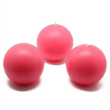 Jeco CBZ-016 3 in. Ball Candles, Hot Pink - 6 Piece per Box