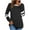 Black, variant on HONHUZH Lace Tops for Women Long Sleeve Crew Neck Casual Striped Tuni Shirts