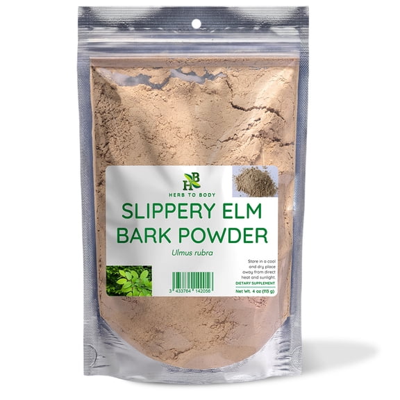 Herb To Body Slippery Elm Bark Powder | Ulmus Rubra | Wildcrafted | 4oz