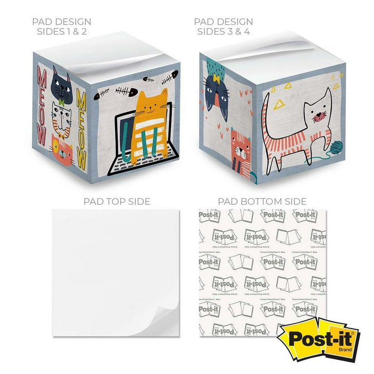 M&G Cute Cat Sticky Notes Set - 6 Pads With 30 Sheets Each, Cat-Themed Memo Pads For Office, School, Home, Bookmarks & Gifts