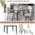 thumbnail image 3 of Highsound 5-Piece Kitchen Dining Table Set with Rectangular Dining Table, 4 Upholstered Chairs for Kitchen & Dining Room, Black Leg, 3 of 9