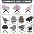 thumbnail image 6 of Xoenoiee Daisy Tie Dye Pattern Curved Back Chair Covers Slipcovers with Arms, Stretch Bar Stool Cover Square Jacquard Dining Chair Cover Swivel Stool Chair Protector Cover for Counter High Stool, 6 of 7