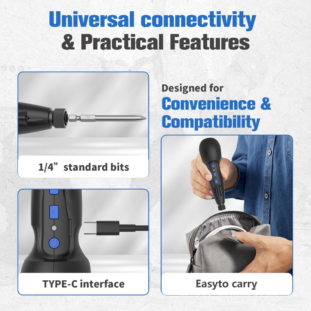 Zeiwohndc Rechargeable Cordless Electric Screwdriver Precise Power Tool for Phone
