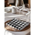 thumbnail image 6 of Black White Plaid Cloth Napkins Set of 4 Reusable Dinner Napkins, Modern Simple Buffalo Check Gingham Cocktail Napkin Washable Table Napkins for Wedding/Holiday Party/Baby Shower 20"x20", 6 of 7
