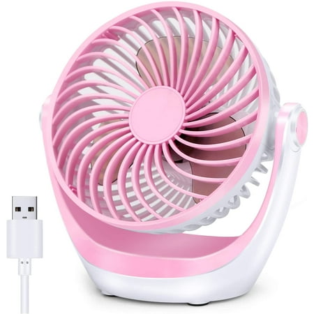 

Desk Fan Small Table Fan with Strong Airflow Ultra Quiet Portable Fan Speed Adjustable Head 360°Rotatable Mini