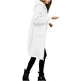 thumbnail image 5 of Smsaxvxz Women's Zip Up Hoodies Fall Fashion Solid Long Sleeve Sweatshirts Oversized Winter Cardigan Jacket Coat with Pocket White 2XL, 5 of 7