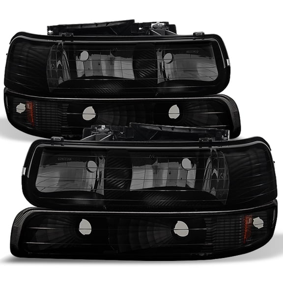 AKKON - For Black Smoke 99-02 Sivlerado 00-06 Suburban Tahoe Headlights Lamps   Bumper Signal Lamps 4pcs Set