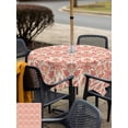 thumbnail image 6 of Square Outdoor Tablecloth with Umbrella Hole Red Orange Baroque Outside Table Cloth Waterproof Patio Table Cover Abstract Art Floral Pattern Zipper Tablecloths for Picnic Party Camping 60x60 Inch, 6 of 8