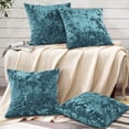 thumbnail image 7 of Home Soft Things Crushed Velvet 4 Piece Throw Pillow Cover Set - Storm Blue - 20" x 20", 7 of 7