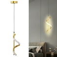 thumbnail image 1 of Spiral LED Pendant Light Gold Color Modern Integrated LED Hanging Lamp 85-265V Hanging Island Light Fixture for Living Room Bedroom Kitchen Sink Dining Room, 1 of 8