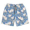 thumbnail image 3 of Uemuo Funny Chicken Pattern Men's Swim Trunks Hawaiian Beach Bathing Suit Swimsuits Beach Quick-Dry Shorts with Pockets-Small, 3 of 9