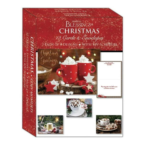 Crown Point Graphics 265312 en Boîte - Carte Partagée Bénédictions-Christmas-Assorti et des Moments Confortables - Boîte de 12
