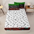 thumbnail image 4 of Homewish Miner Game Zipper Full Size Comforter Sets with Fitted Sheet and 2 Pillowcases For Kids Boys,Pixelated Theme Checkered Zipper Bedding Set,Gamepad Reversible,4-Piece, 4 of 7