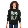thumbnail image 3 of Funny Christmas Head Elf Candy Cane Sweatshirt for Men or Women Brisco Brands M, 3 of 6