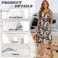 thumbnail image 3 of HELLHERO Floral Pattern Cover Pleated Sundress, Side Pockets Sleeveless Sundress Irregular Hem With Side Pockets Ladies Irregular Hem Casual Dress, 3 of 8