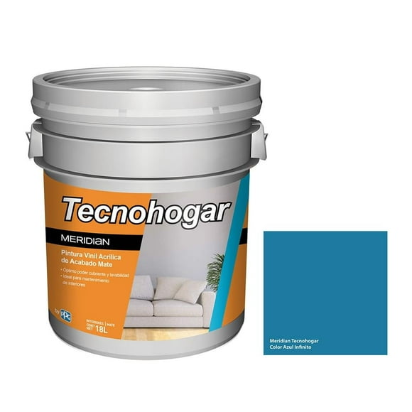 Pintura Meridian Tecnohogar Color Azul Infinito 18 Litros