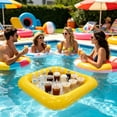 thumbnail image 4 of MMJ Pool Float Inflatable Snack Bar Floating Drink Cooler Fruit Tray Cup Holder for Summer Party 23.62x23.62in, 4 of 6