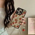 thumbnail image 6 of Cute Strawberry Matte Phone Case with Charm for iPhone 14 Pro Max,Trendy Stylish Red Polka Dots Fruit Print Glossy Protective Girls Women Gift Cover+Chain(i14promax 6.7"), 6 of 9
