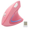 thumbnail image 1 of CHUYI Ergonomic Vertical Wireless Mouse 2.4GHz Optical Mice 800/1200/1600 DPI 6 Buttons for Laptop PC Computer Desktop Notebook-Pink, 1 of 2