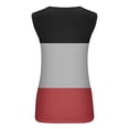 thumbnail image 5 of Tank Tops for Women Splicing Color Summer Fashionable Casual Sleeveless Printed Camisole Metal Round Neck Top Blouse, 5 of 5