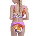thumbnail image 3 of Daiia Corgi In Sushi Roll printed 2 piece Swimsuit Bikinis for Women High Waisted Racerback Bathing Suits Summer Tummy Control Scoop Neck Swimwear-Large, 3 of 8
