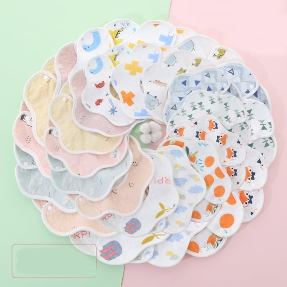 Petal Bib Cotton Bib Bib Petal Newborn Cotton Fabric Waterproof Breathable Snap Baby Saliva Towel Care ToiletriesRandom Style