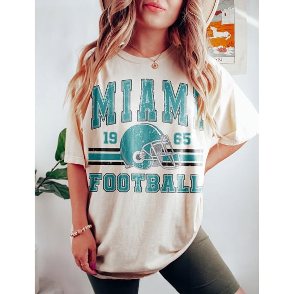 Vintage 90s Style Miami Football T-Shirt, Retro Sports Fan Shirt, Trendy Game Day Gift